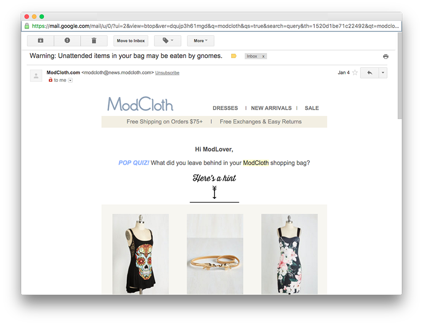 Modcloth Email