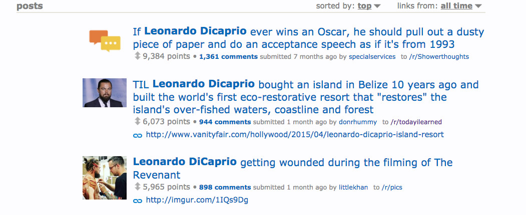 crowdbabble_social-media-analytics_how-the-internet-fell-in-love-with-leonardo-dicaprio_reddit-top-posts.png