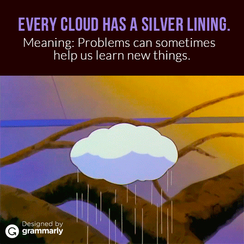 Every cloud has a silver lining idiom GIF