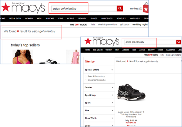 macys search misspelling