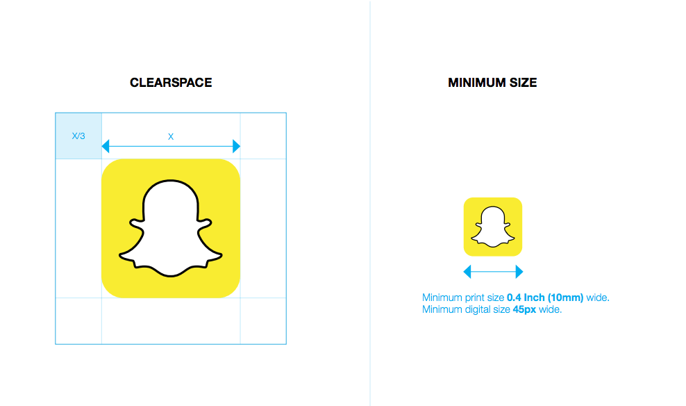 snapchat spacing and size style guide