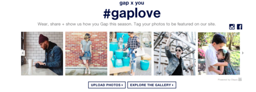 Gap implements ugc on their homepage