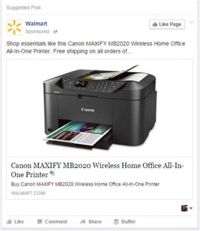 Walmart Printer - Retargeting a Product or Service