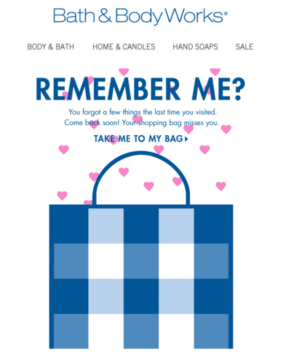 Bath and Body Works Abandoned Shopping Cart Display Ad Example