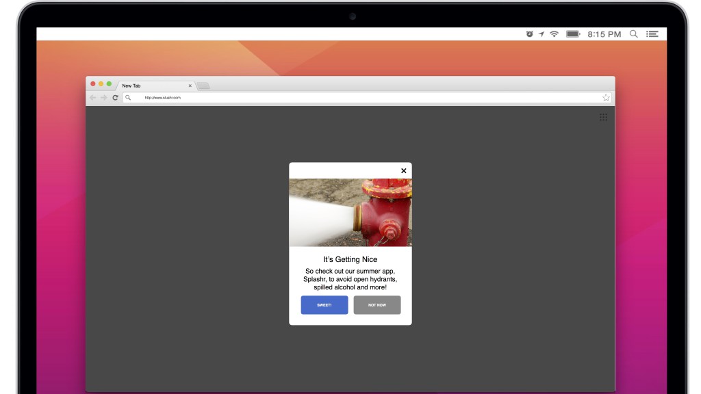 In-browser message cross-promotional campaign