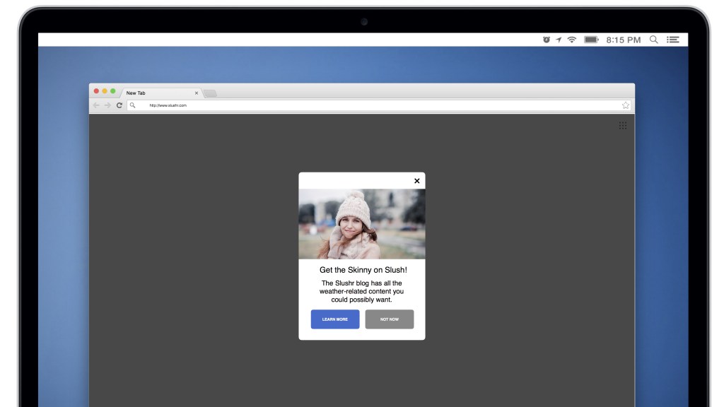 In-browser message nurture campaign