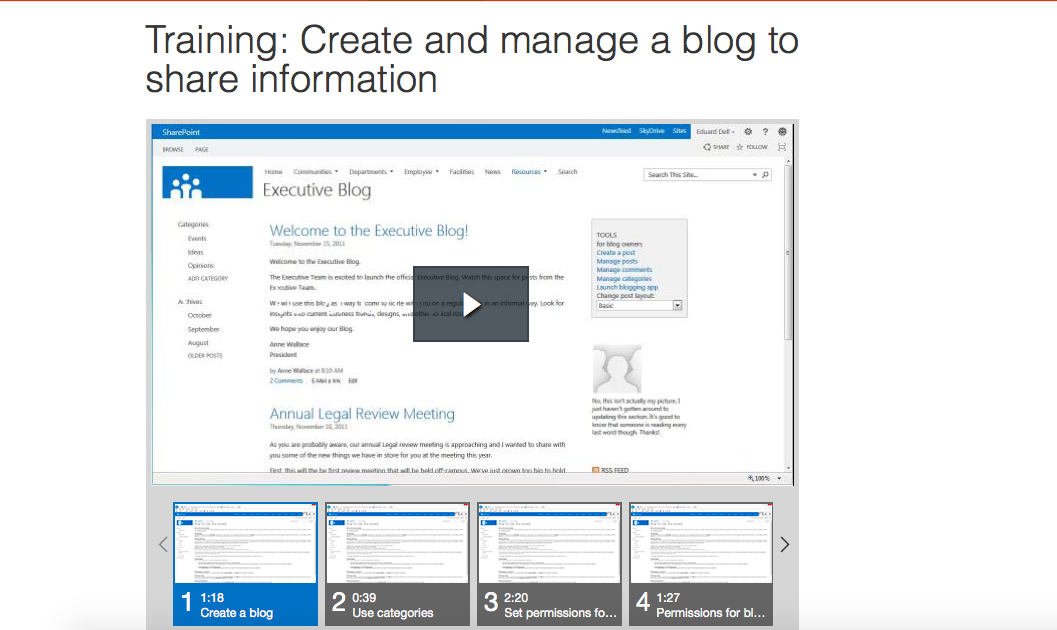 SharePoint training video screenshot