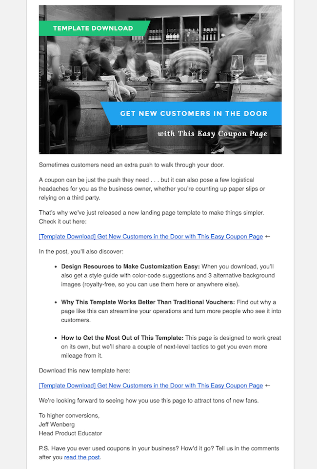 LeadPages CTA Email