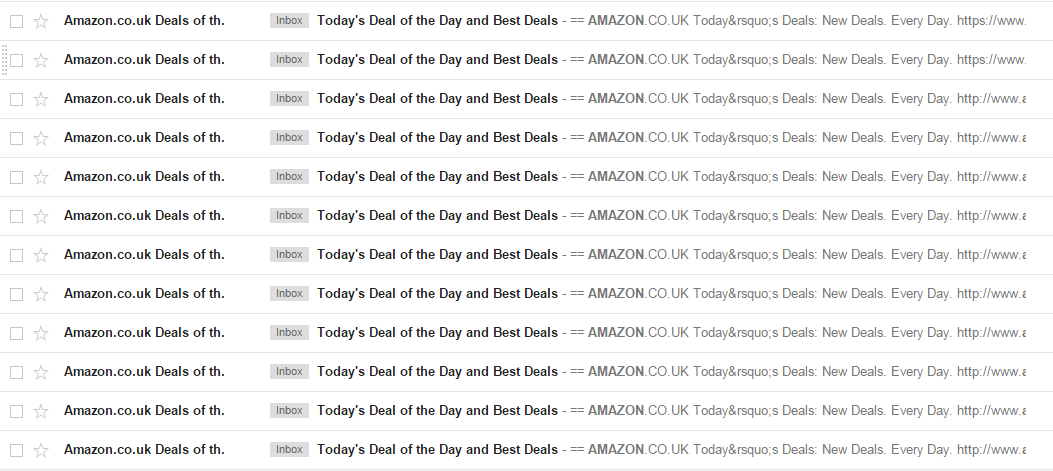 amazon repeated email subject line