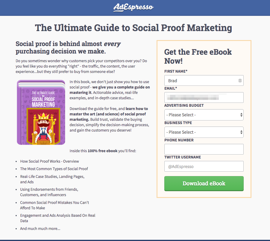Landing page mistakes social proof