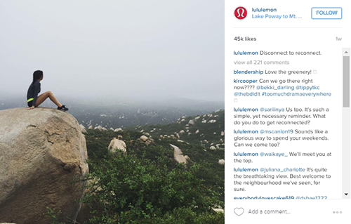 Scenic outdoor shot from Lululemon