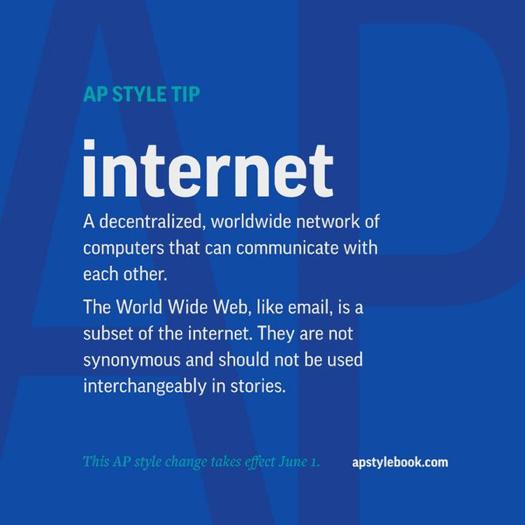 AP Style Tip Internet