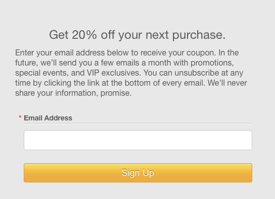 Constant Contact sign up form