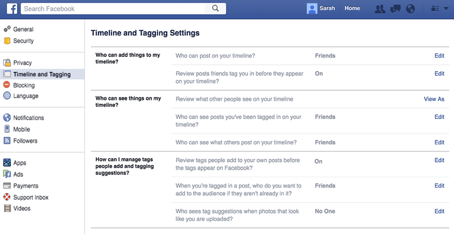 Facebook Timeline and Tagging Tab