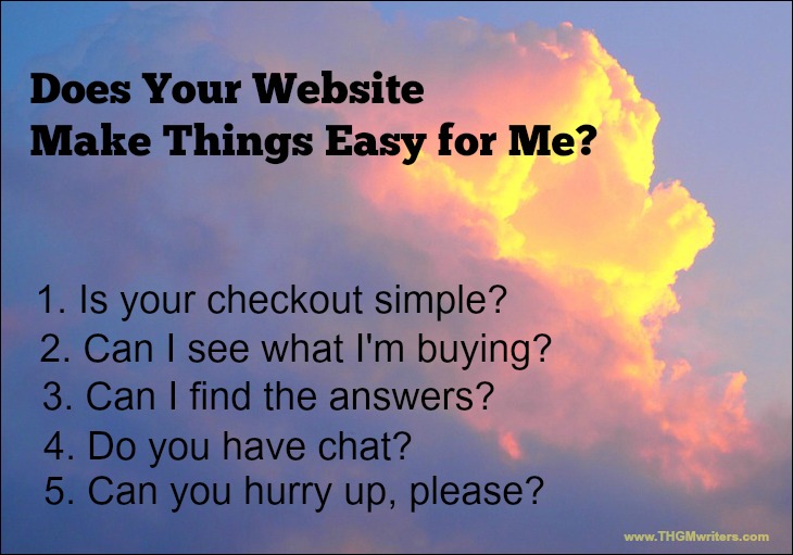 Make websites easy for customers