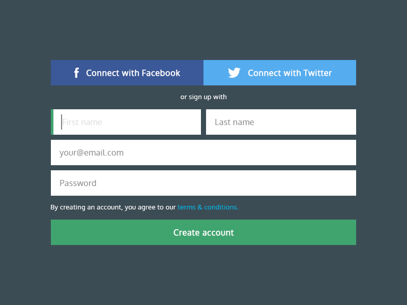 Landing page optimization myths sign-up form