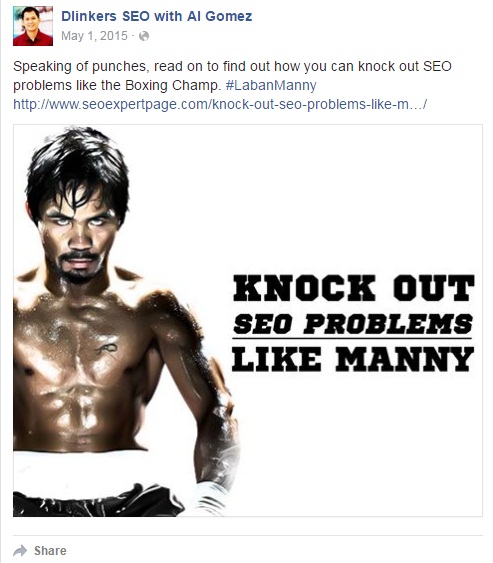 A blog article during an upcoming boxing fight starring a local athlete.