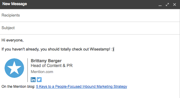 Use your email signature for content marketing by putting new posts in your email signature