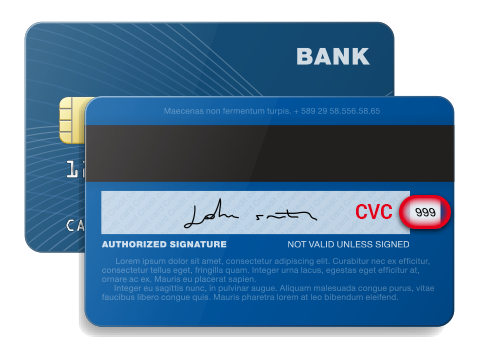 credit cards back CVC security code
