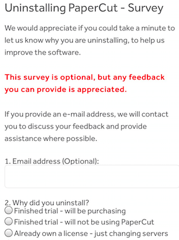 exit survey 11