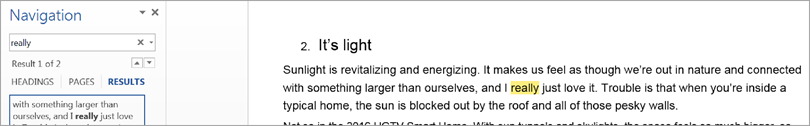 find feature in word for editing hacks