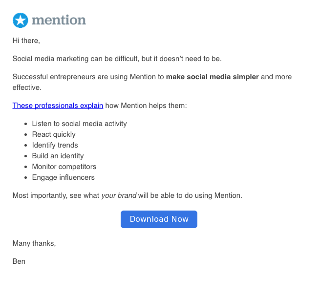 email segmentation example 2
