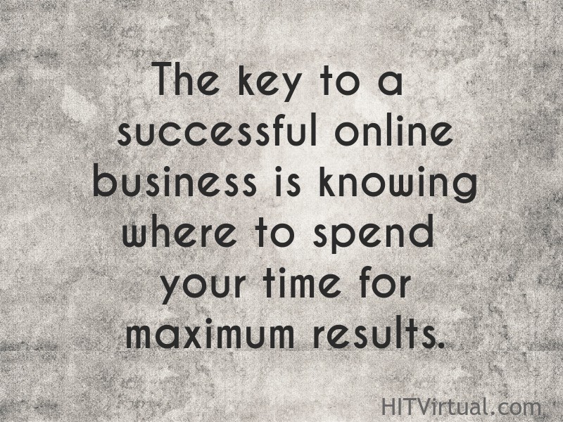Your key to a successful online business is knowing where to spend your time for maximum results.