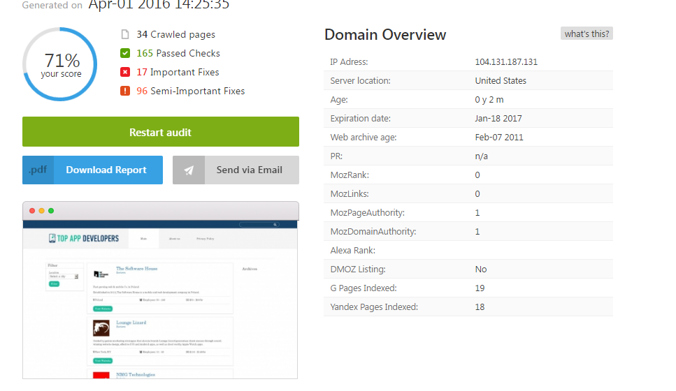 seranking website audit
