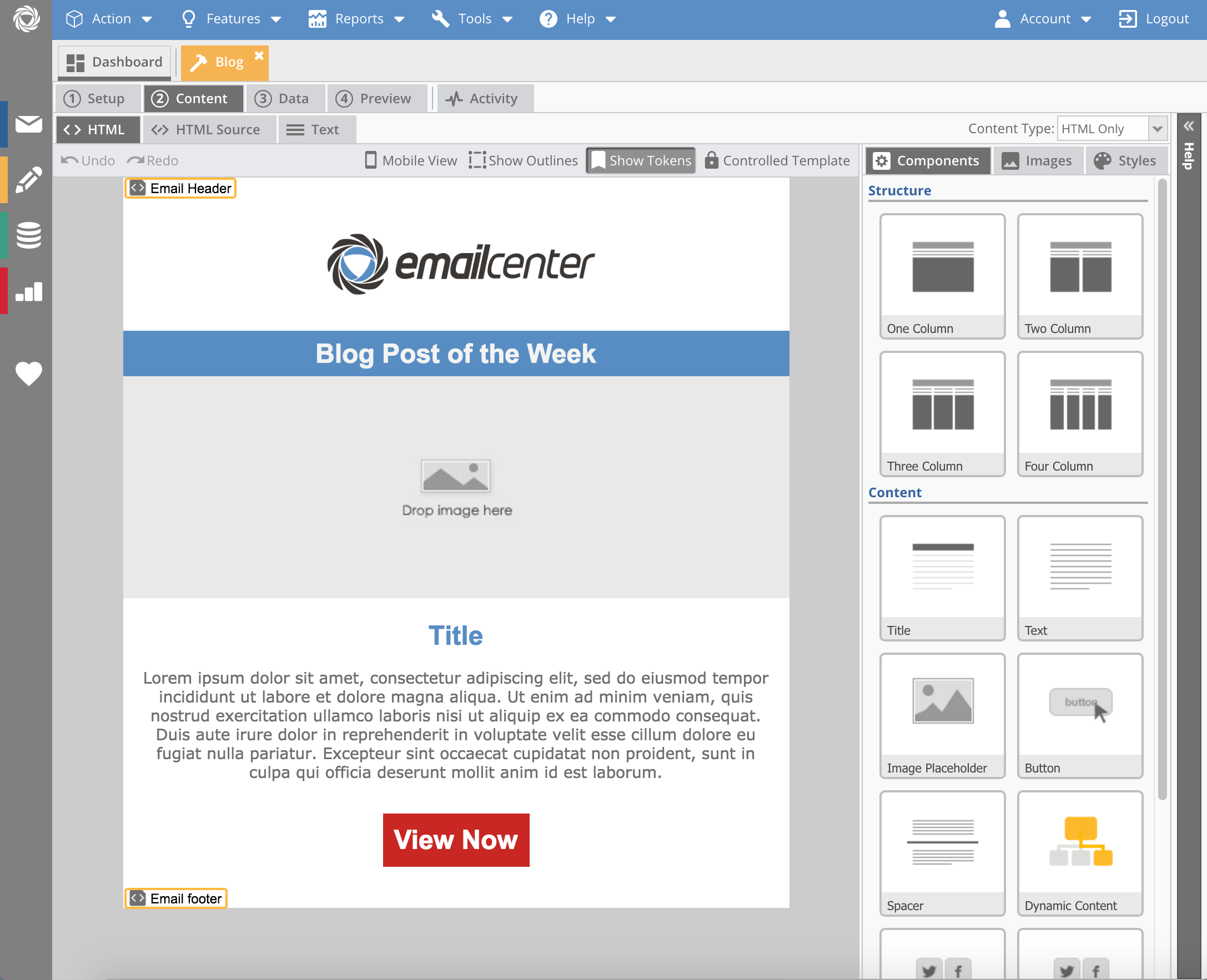 Drag and Drop Email Builder | Emailcenter