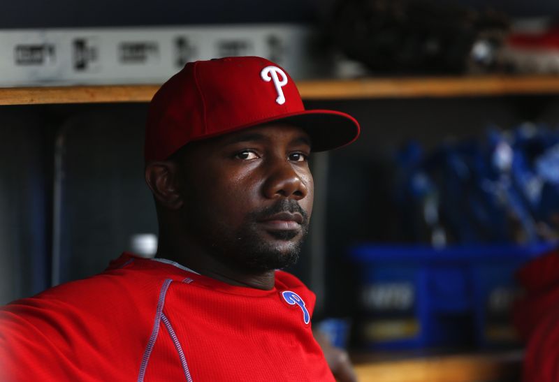 Philadelphia Phillies first baseman Ryan Howard watches from the dugout during a game against the Detroit Tigers.