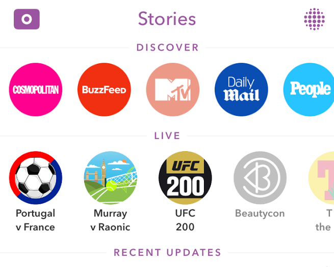 Snapchat Live Story Content Experience