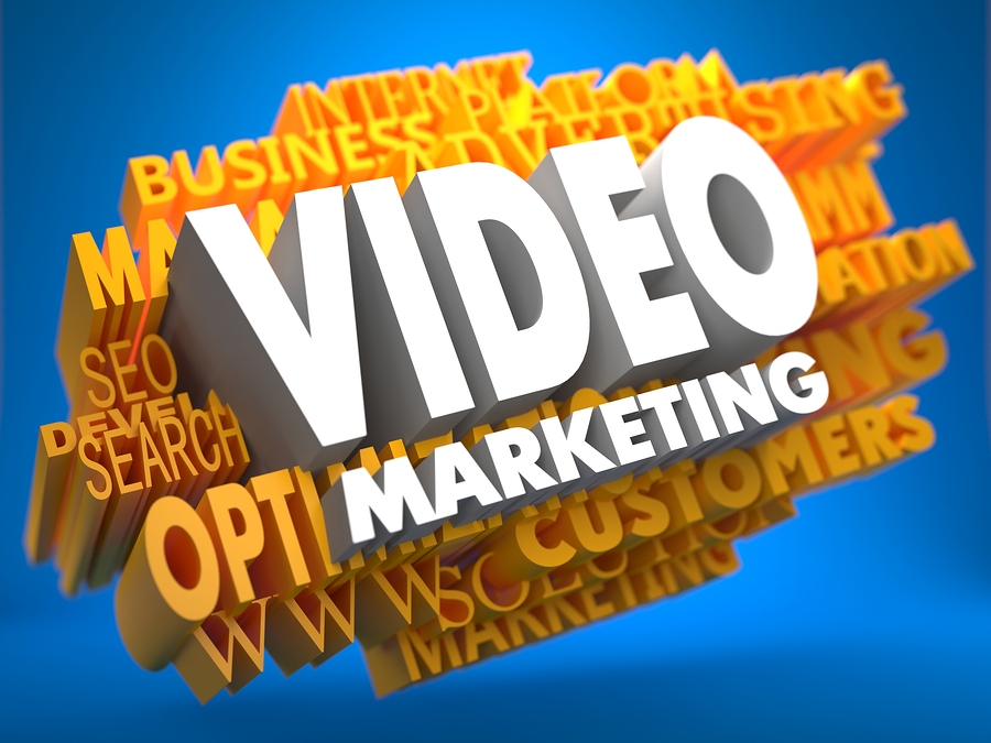 Video Marketing. Wordcloud Concept.