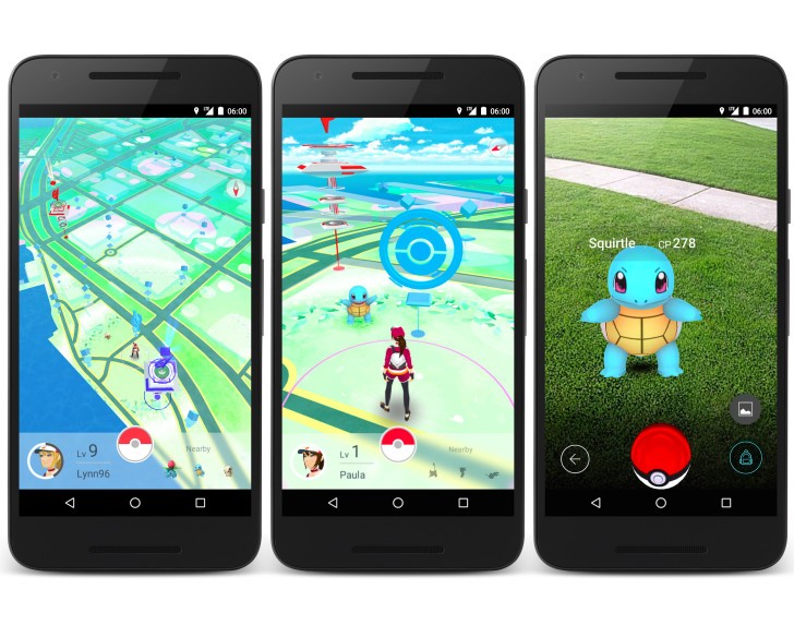 Pokémon GO screen on smartphone