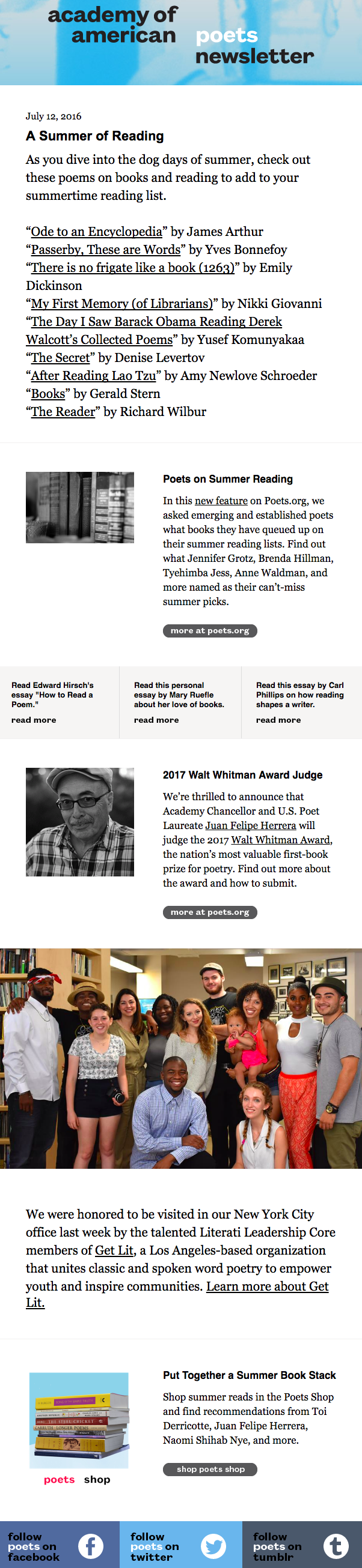 Academy of American Poets Offer a good mix of content