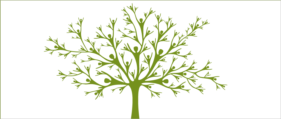 Illustration of a tree with people as branches