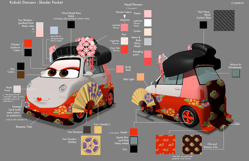 Cars Shader Packet - Pixar Story Design