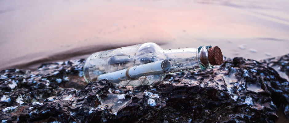 Photo of a message in a bottle