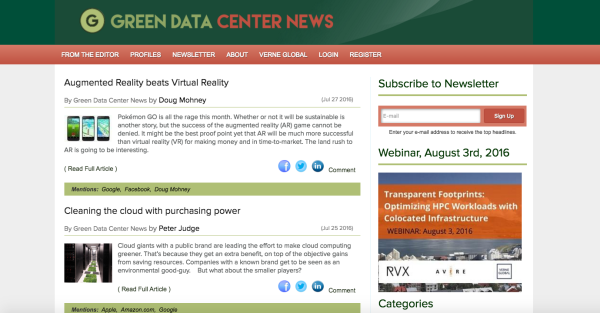 Green Data Center News