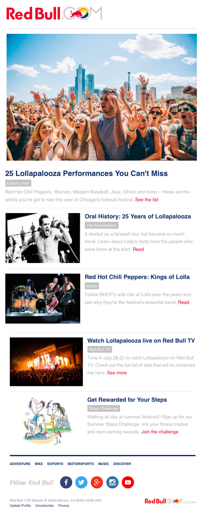 RedBull Prioritize content
