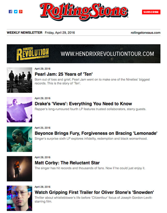 RollingStone organize sections