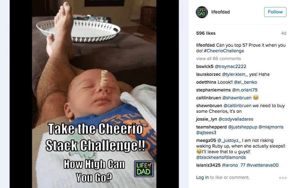 Social Media Challenges Cheerio Challenge