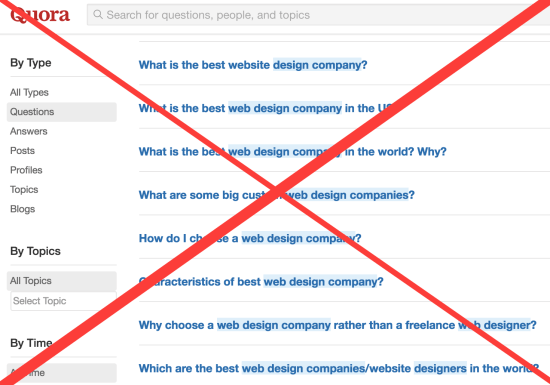 Do not do this when looking for web design agencies