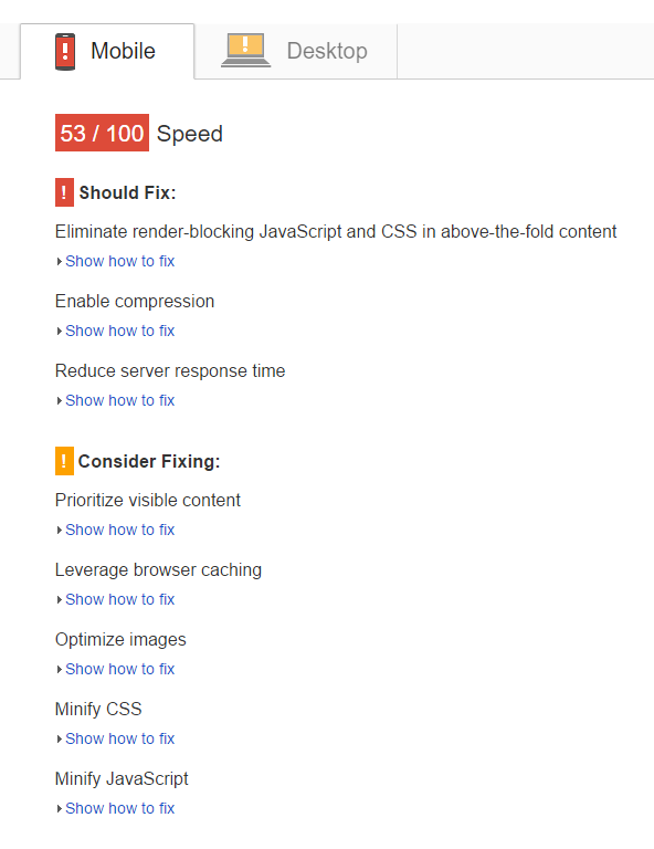 Slow Page Speed