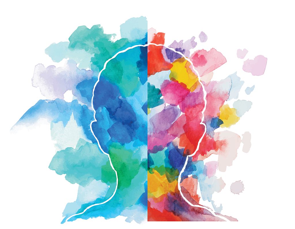 Watercolor Head Logical Vs Creative Thinking