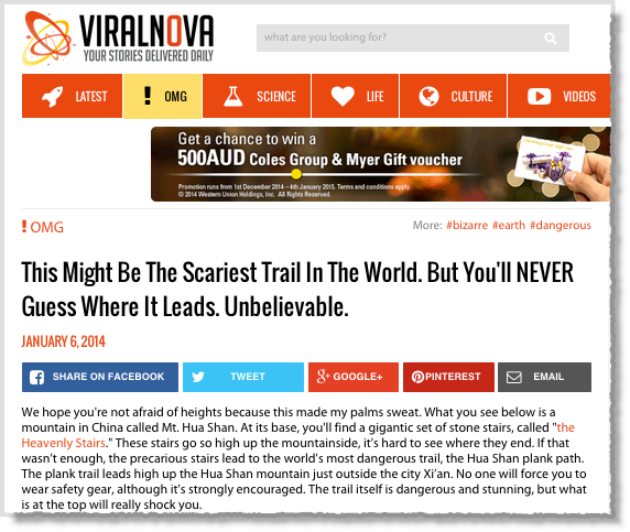Viral Nova Curiosity Gap Headline