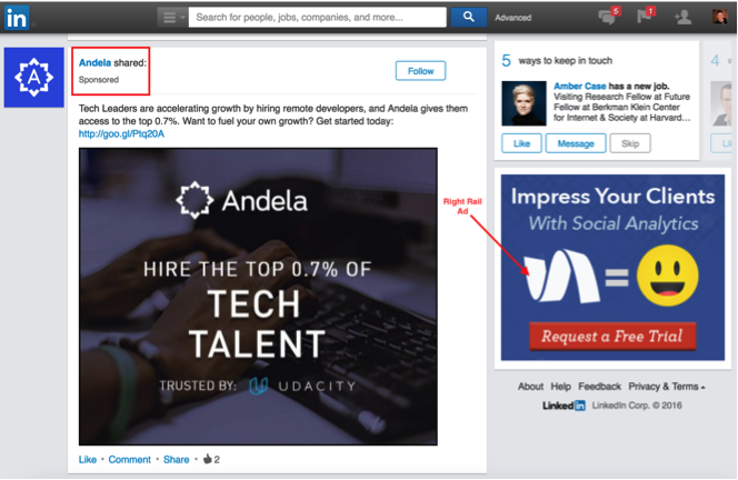 One list building strategy paid ads, such as buying ads on LinkedIn as this picture illustrates, to help build your list from scratch. The article offers insight in paid media, events and list buying.