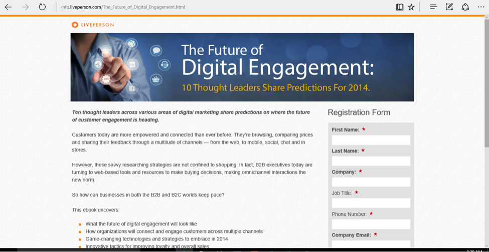 This image shows LivePerson's The Future of Digital Engagement Campaign