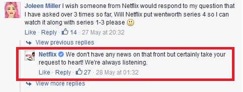 show them you care - netflix on facebook