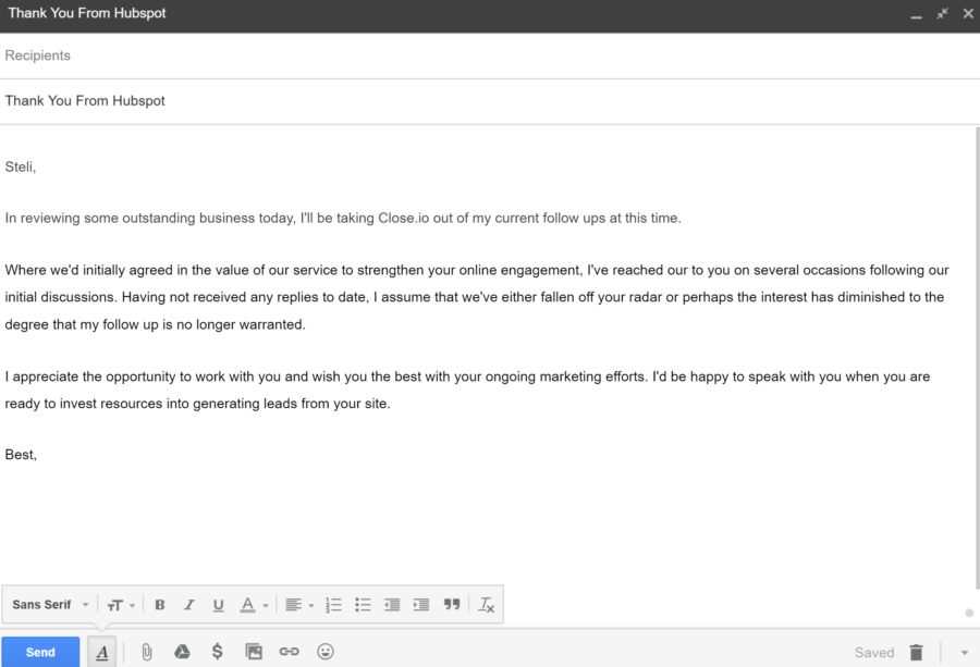 Cold Email Breakup Template 1