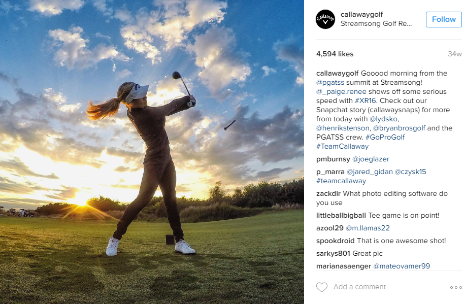 Callaway Golf Instagram Social Media Analytics Talkwalker